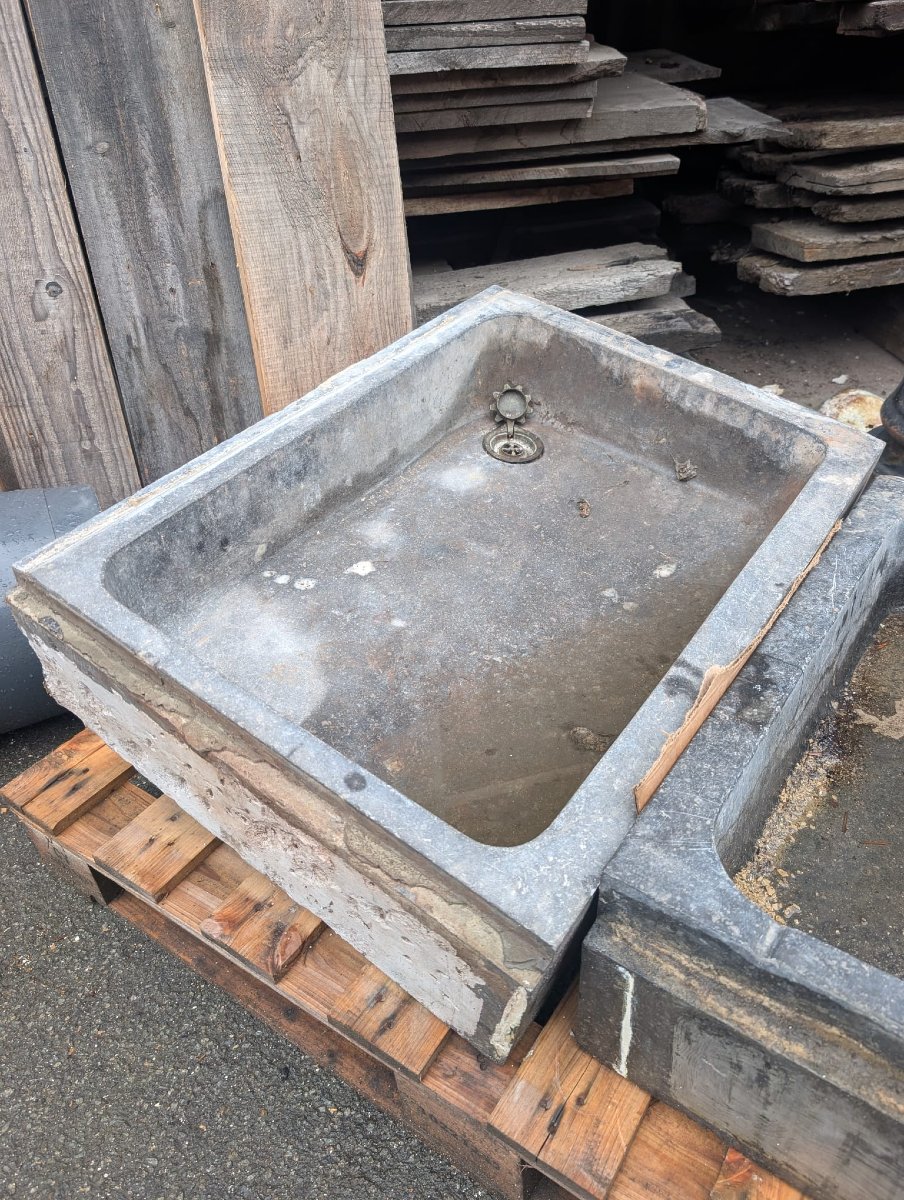 Antique Sink Made Of Carved Blue Stone-photo-2