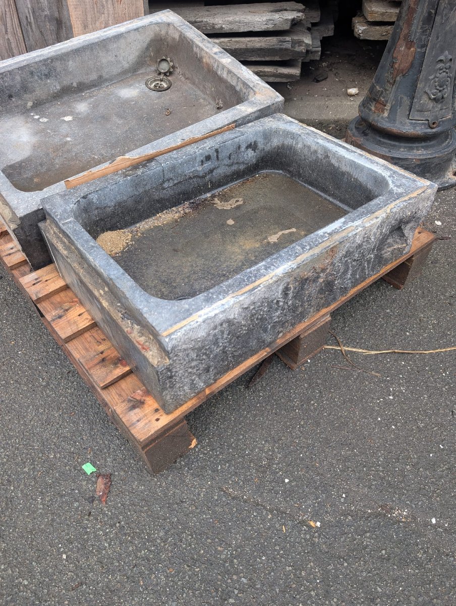 Antique Sink Made Of Carved Blue Stone