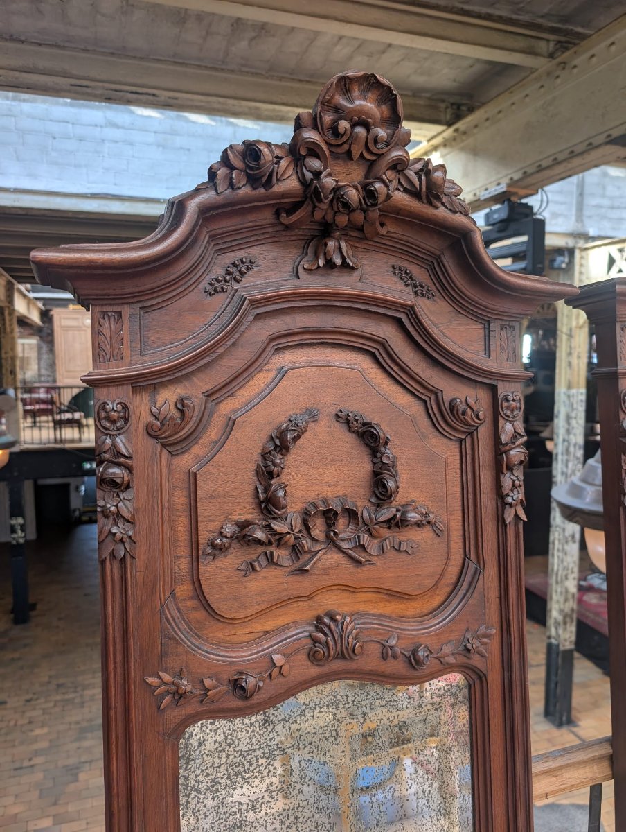 Paire de trumeaux de style Louis XV en bois sculpté, 56,5 x 182 x 12 cm-photo-4