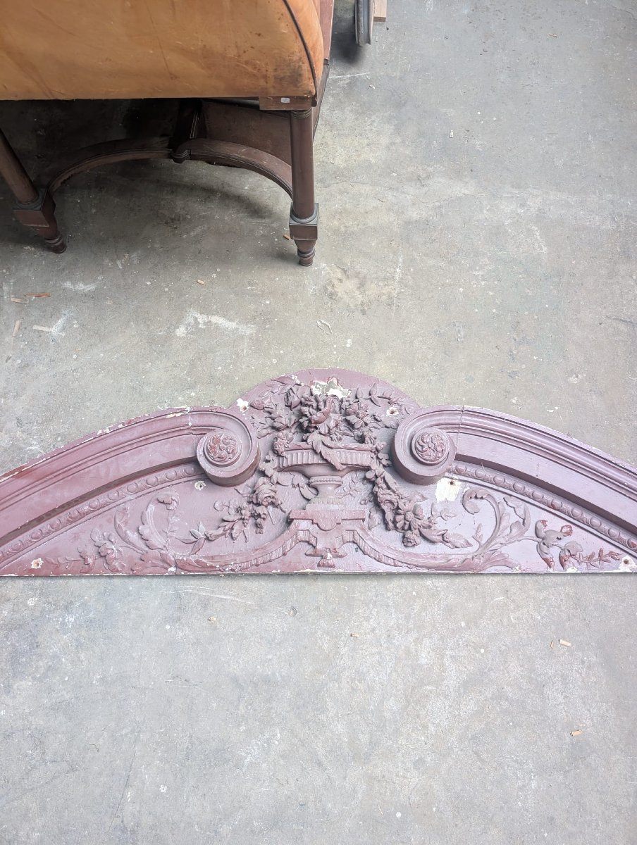Passage de porte Napoléon III à fronton sculpté, 223 x 340 cm-photo-2
