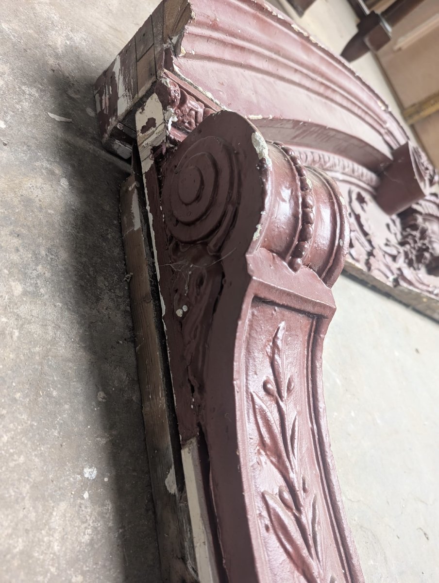Passage de porte Napoléon III à fronton sculpté, 223 x 340 cm-photo-3