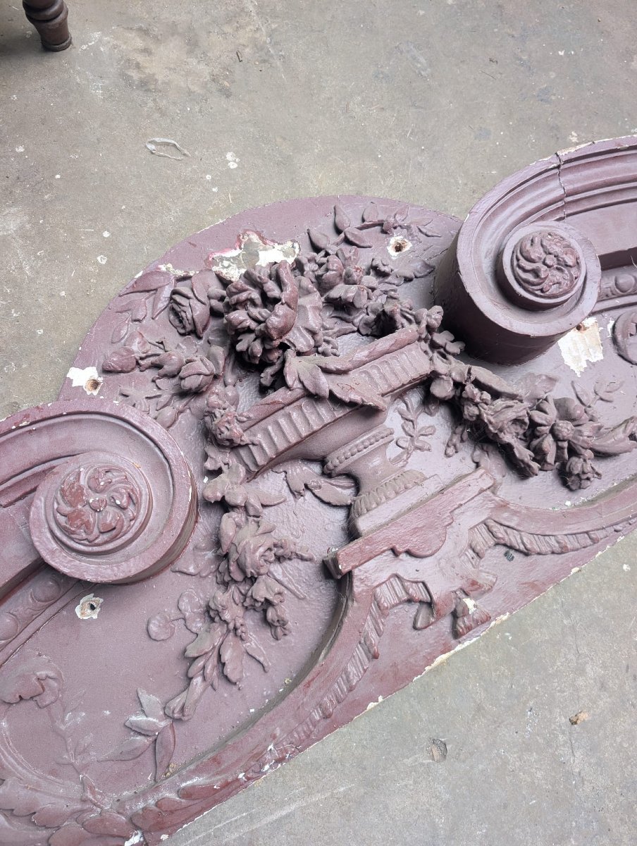Passage de porte Napoléon III à fronton sculpté, 223 x 340 cm-photo-1