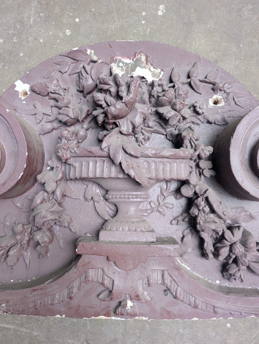 Passage de porte Napoléon III à fronton sculpté, 223 x 340 cm-photo-3