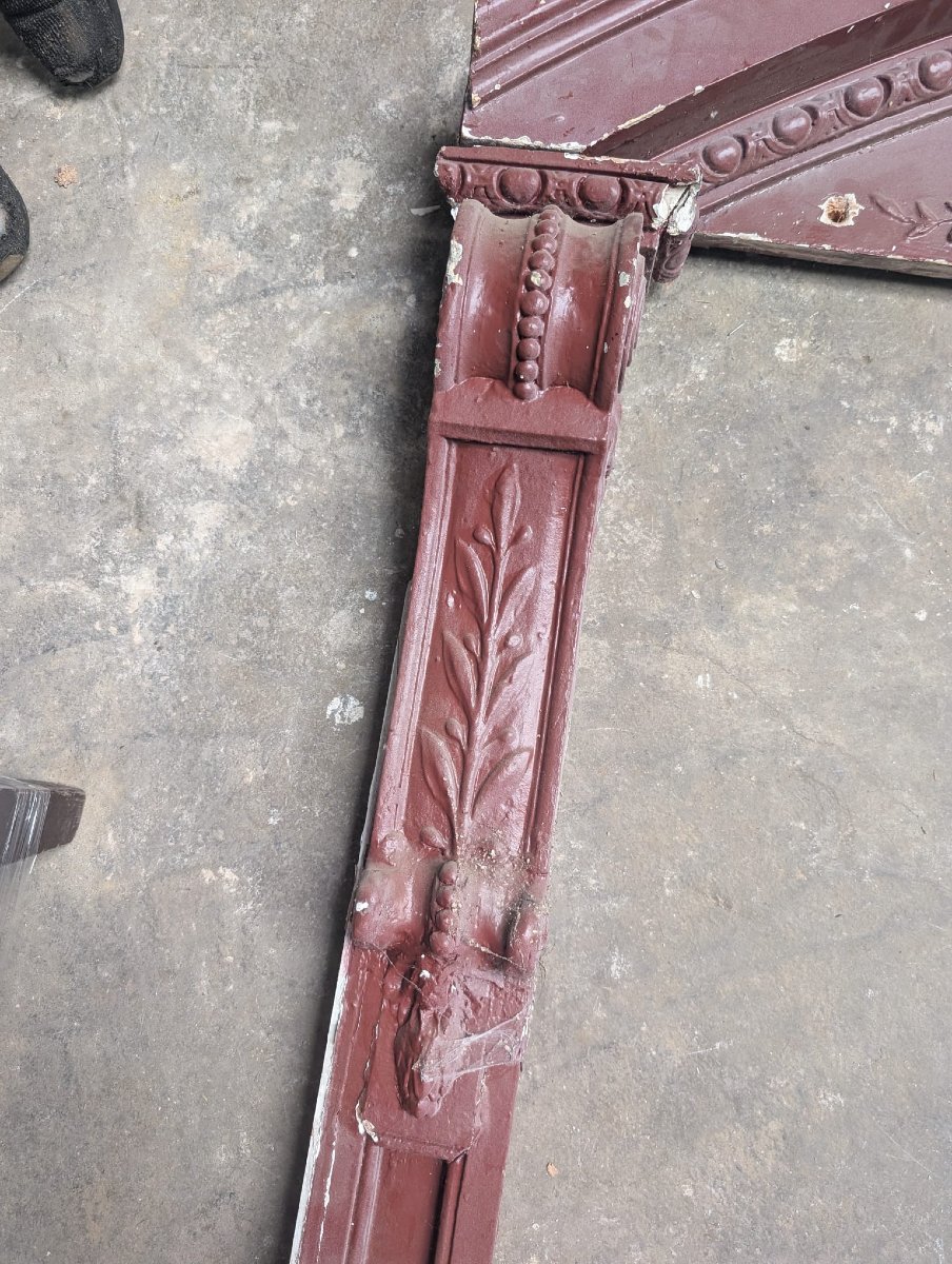 Passage de porte Napoléon III à fronton sculpté, 223 x 340 cm-photo-4