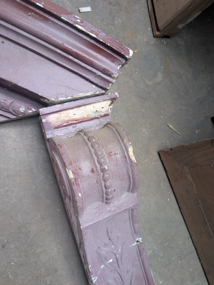 Passage de porte Napoléon III à fronton sculpté, 223 x 340 cm-photo-6