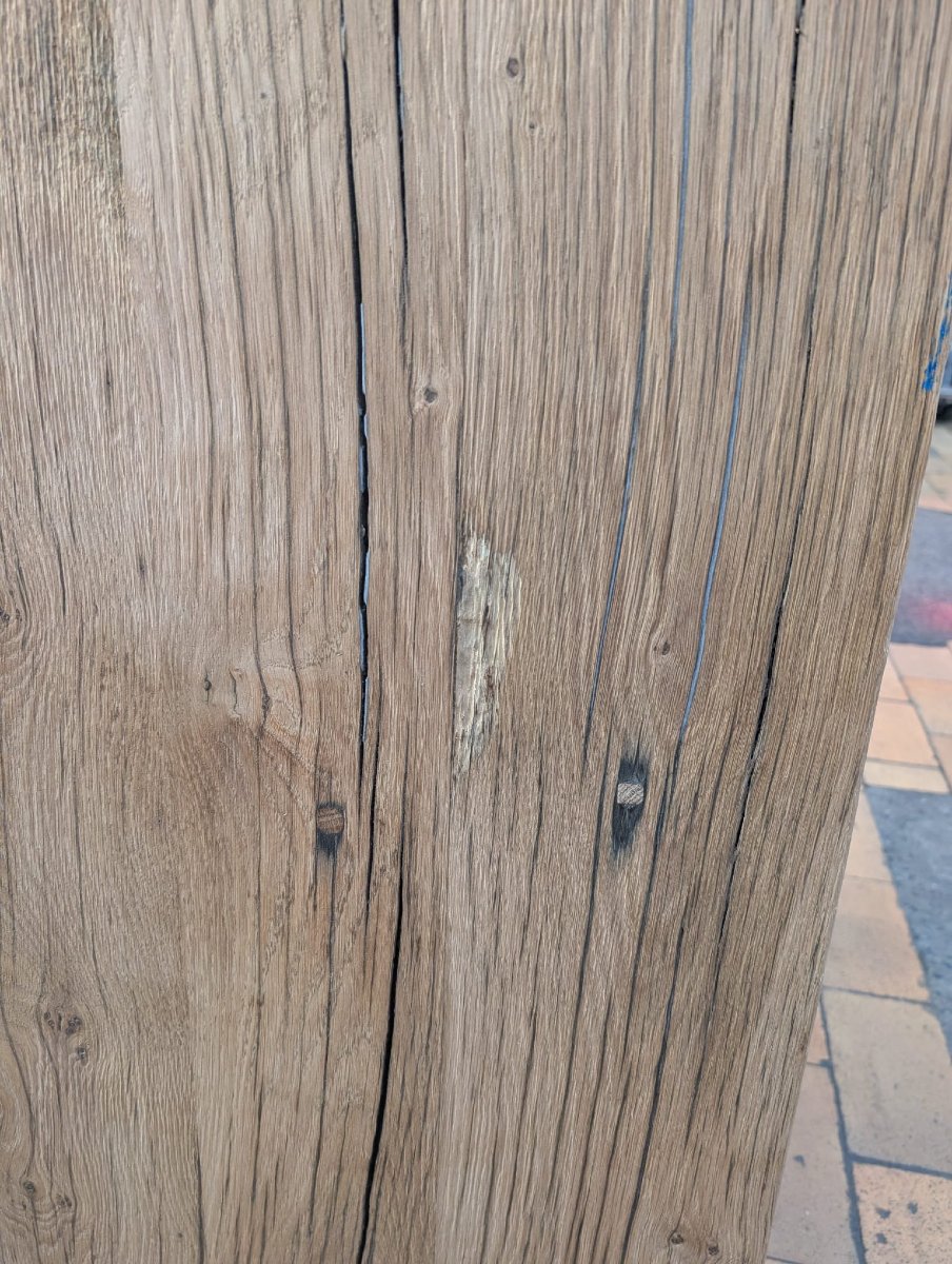 Antique Oak Tabletop — 120 X 205 Cm-photo-2