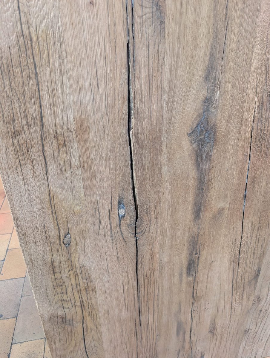Antique Oak Tabletop — 120 X 205 Cm-photo-4