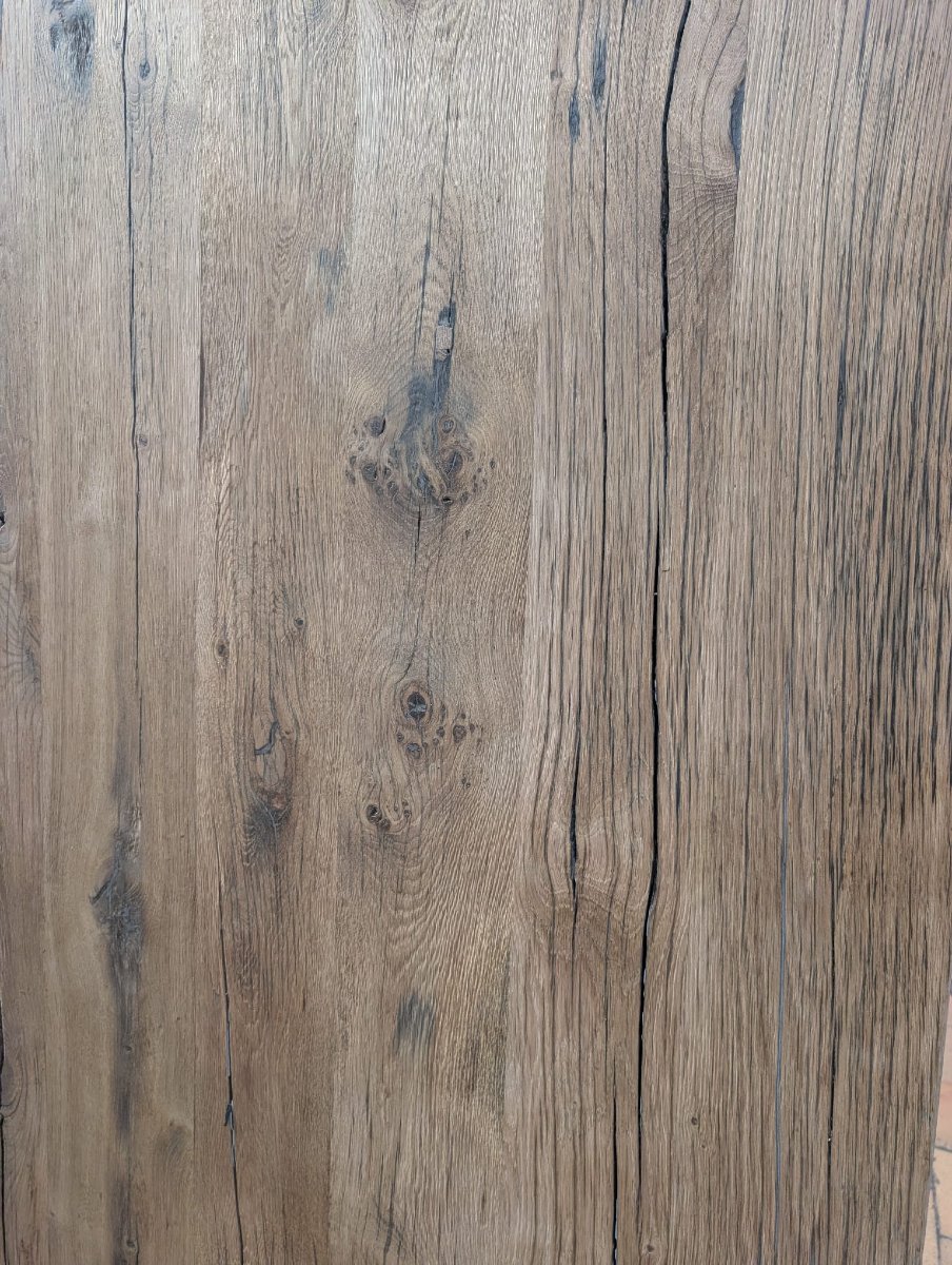 Antique Oak Tabletop — 120 X 205 Cm-photo-1