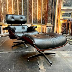 Armchair And Ottoman In The Style Of Charles Eames