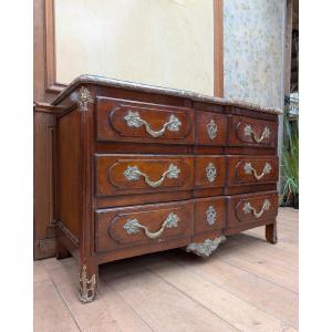 Commode En Bois Naturel Et Bois De Placage D’esprit Louis XV