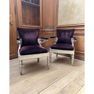 Paire De Fauteuils Modèle « Loti »