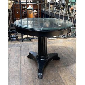 Paire De Tables Bistrot En Bois Laqué Noir