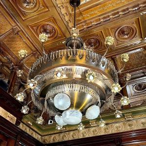 Lustre Art Déco en cuivre, diametre 185cm