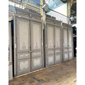 Lot de double porte avec bâti et imposte