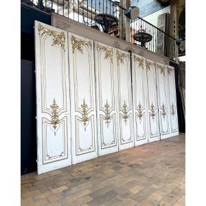 Lot de doubles portes d’esprit Louis XVI