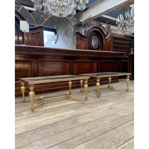Pair Of Molded And Gilded Wood Coffee Tables