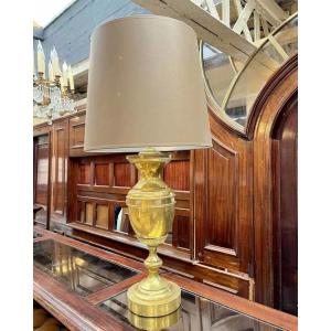 Paire de lampe balustre en bronze doré