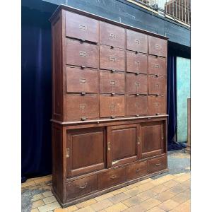 Large Oak Notary's Filing Cabinet