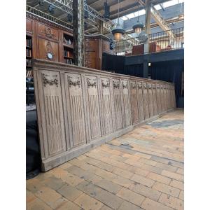 Louis XVI-style Oak Wainscoting, 7.33 Meters
