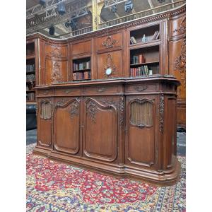 Louis XV-style Oak Sideboard With A Marble Top, 265 X 110 X 65 Cm