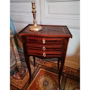 Small Chiffonnière Table In Rosewood Veneer And Rosewood, Louis XV Period