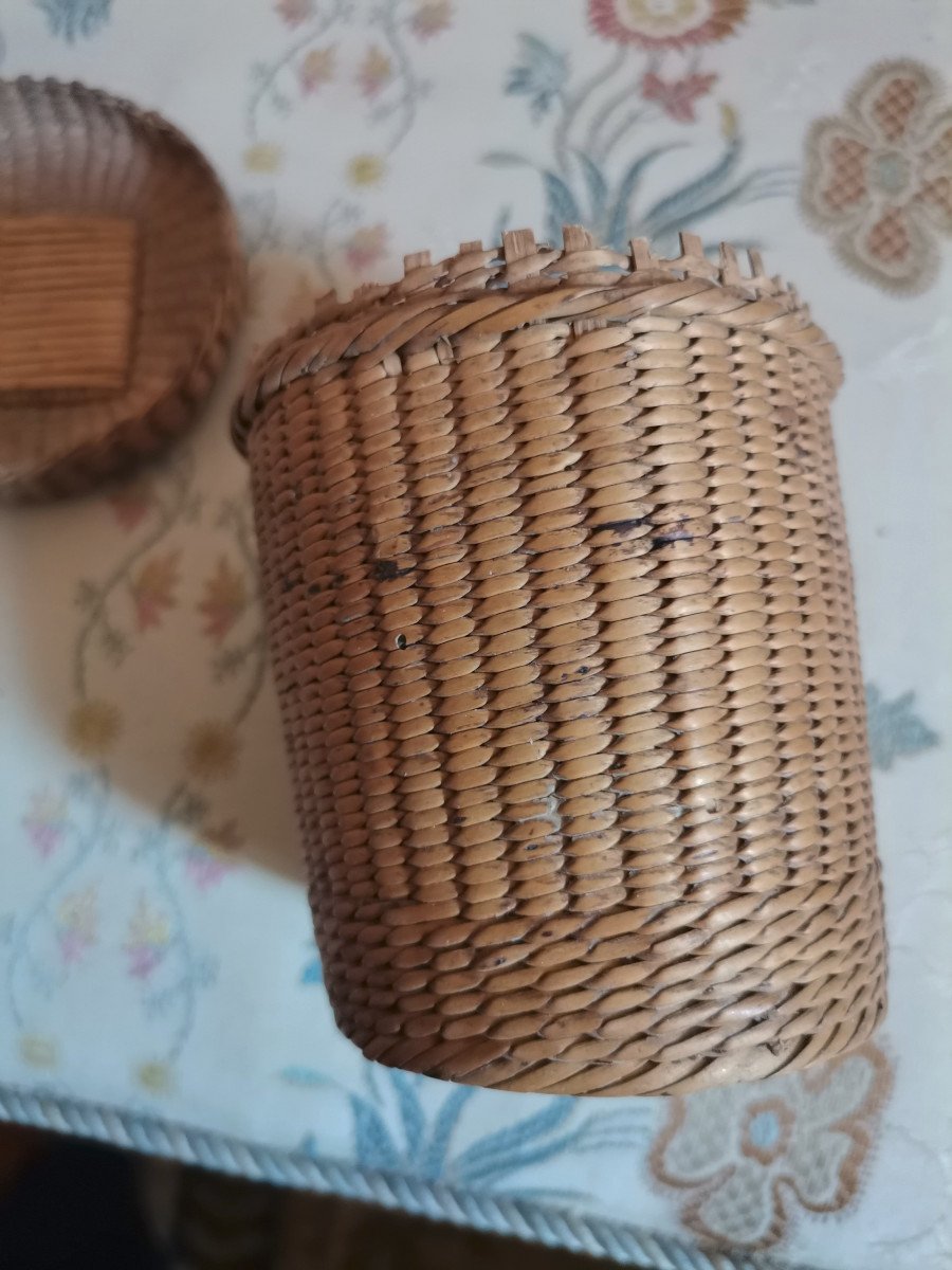 Rattan Travel Glass Case Late 18th Century Early 19th Century Possibly From A Loire Boatman-photo-3