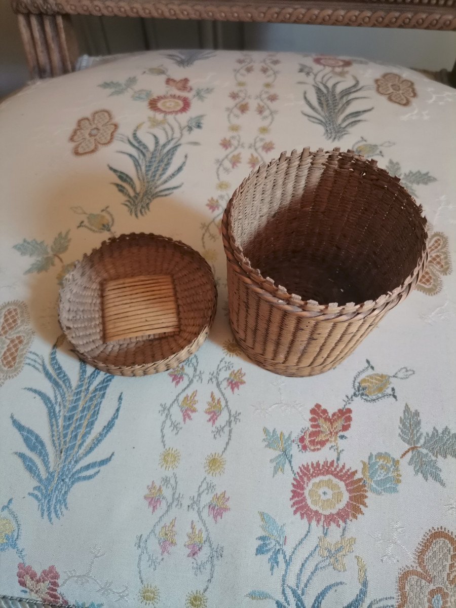 Etui à Verre De Voyage En Rotin époque Fin XVIIIe Début XIXe Peut-être d'Un Batelier De Loire-photo-3