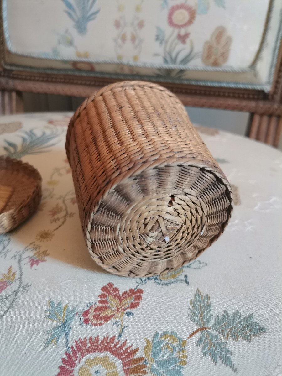 Rattan Travel Glass Case Late 18th Century Early 19th Century Possibly From A Loire Boatman-photo-5