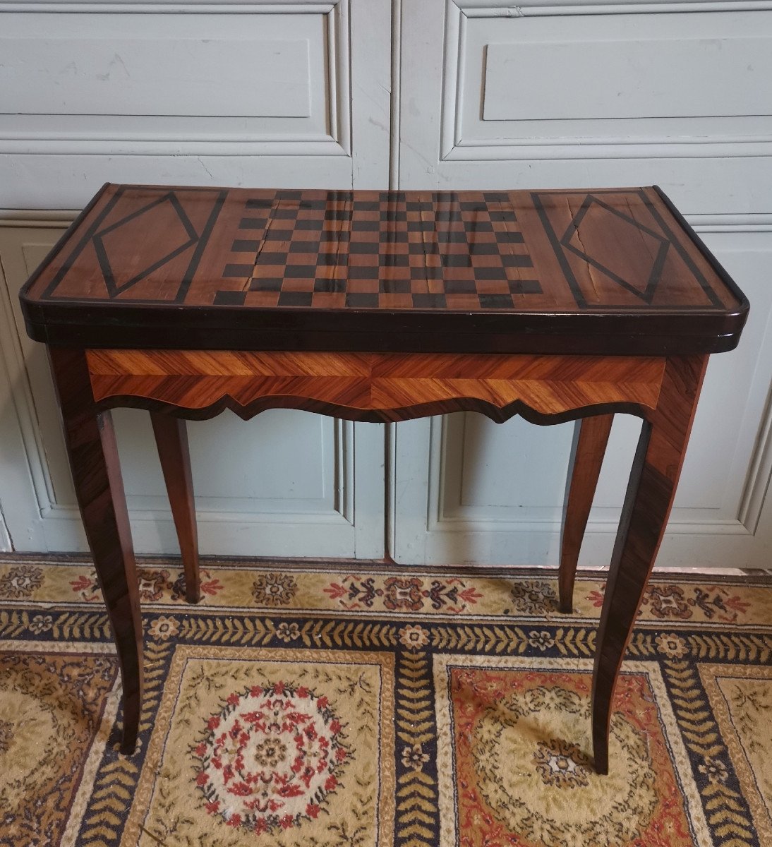Table à Jeux En Marquèterie d'époque Louis XV