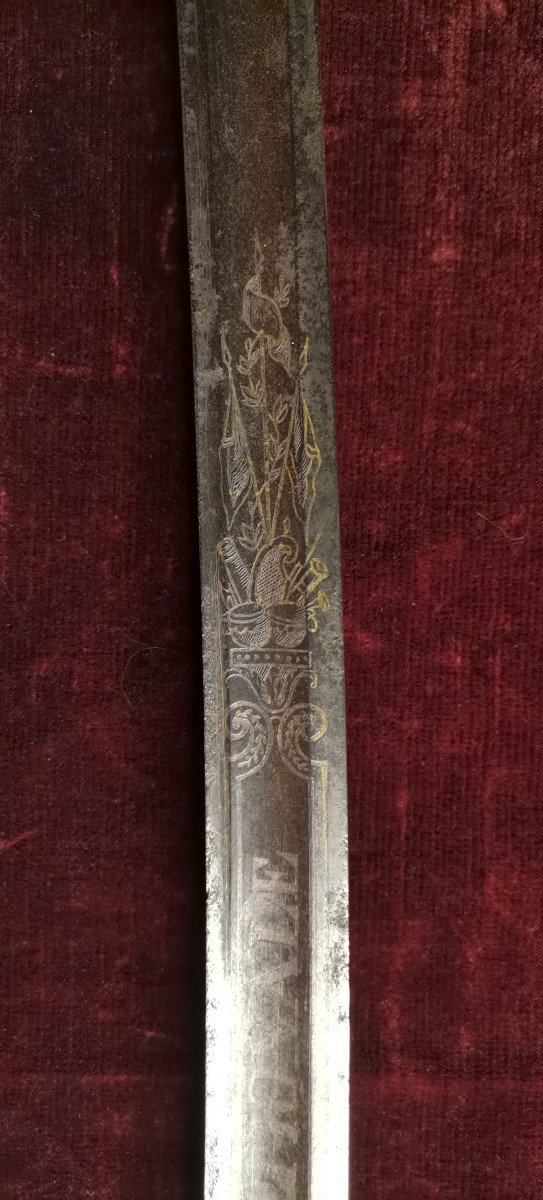 Rare Sabre d'Officier d'Infanterie Fantaisie Signé Lepage Arquebusier Du Roi Monarchie Juillet-photo-1