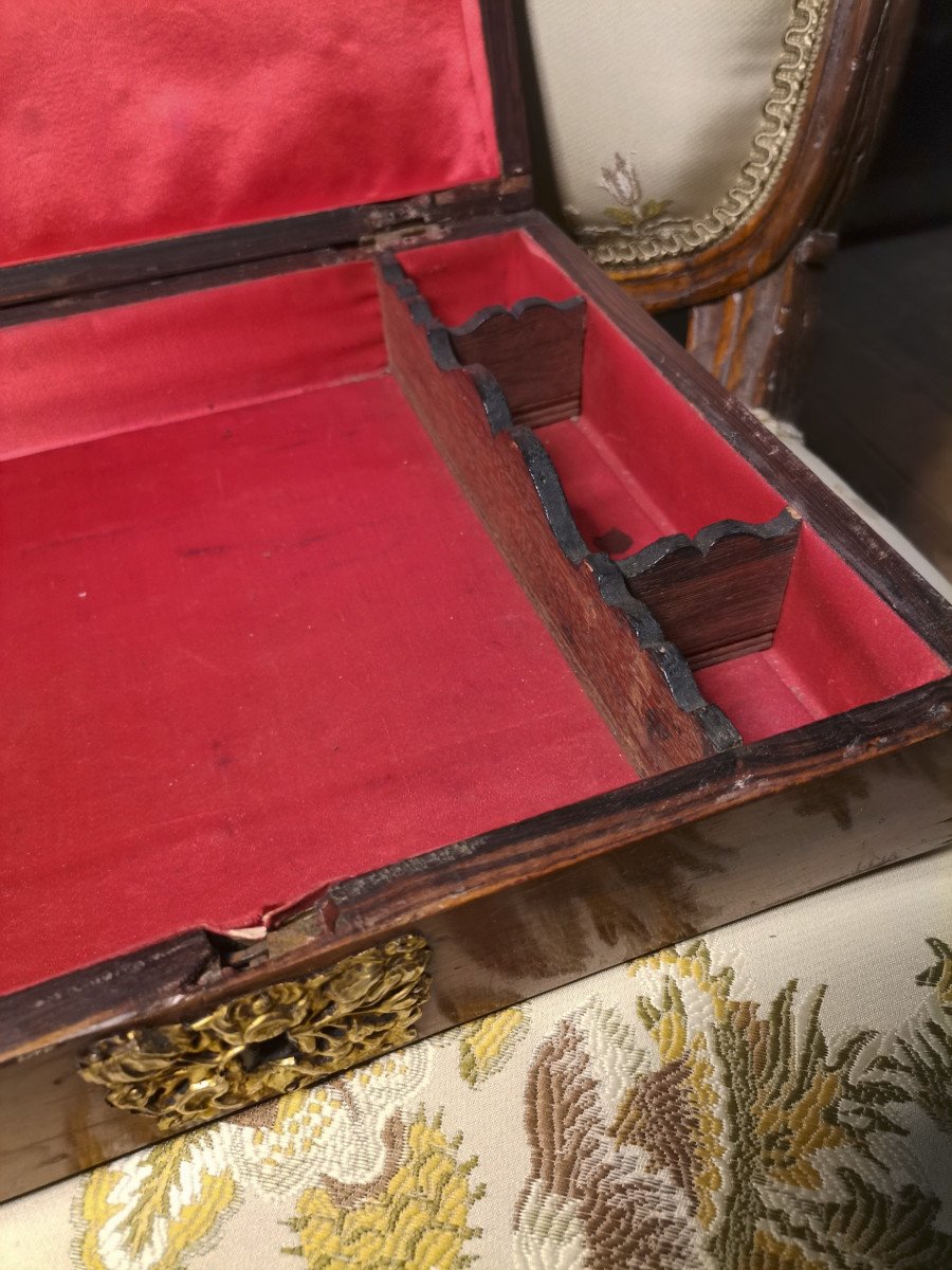 Coffret écritoire En Placage De Bois De Violette d'époque Louis XIV Vers 1670-photo-6