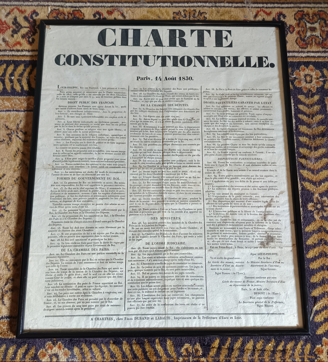 Historical Souvenir Poster Placard Revolution Of 1830