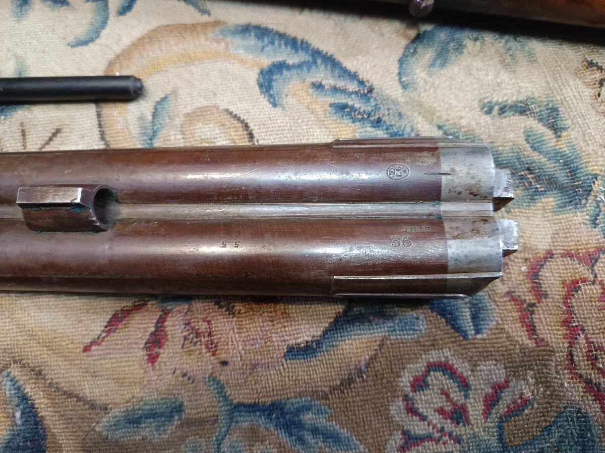 Side-by-side Percussion Shotgun, With Coat Of Arms, Circa 1850-photo-1