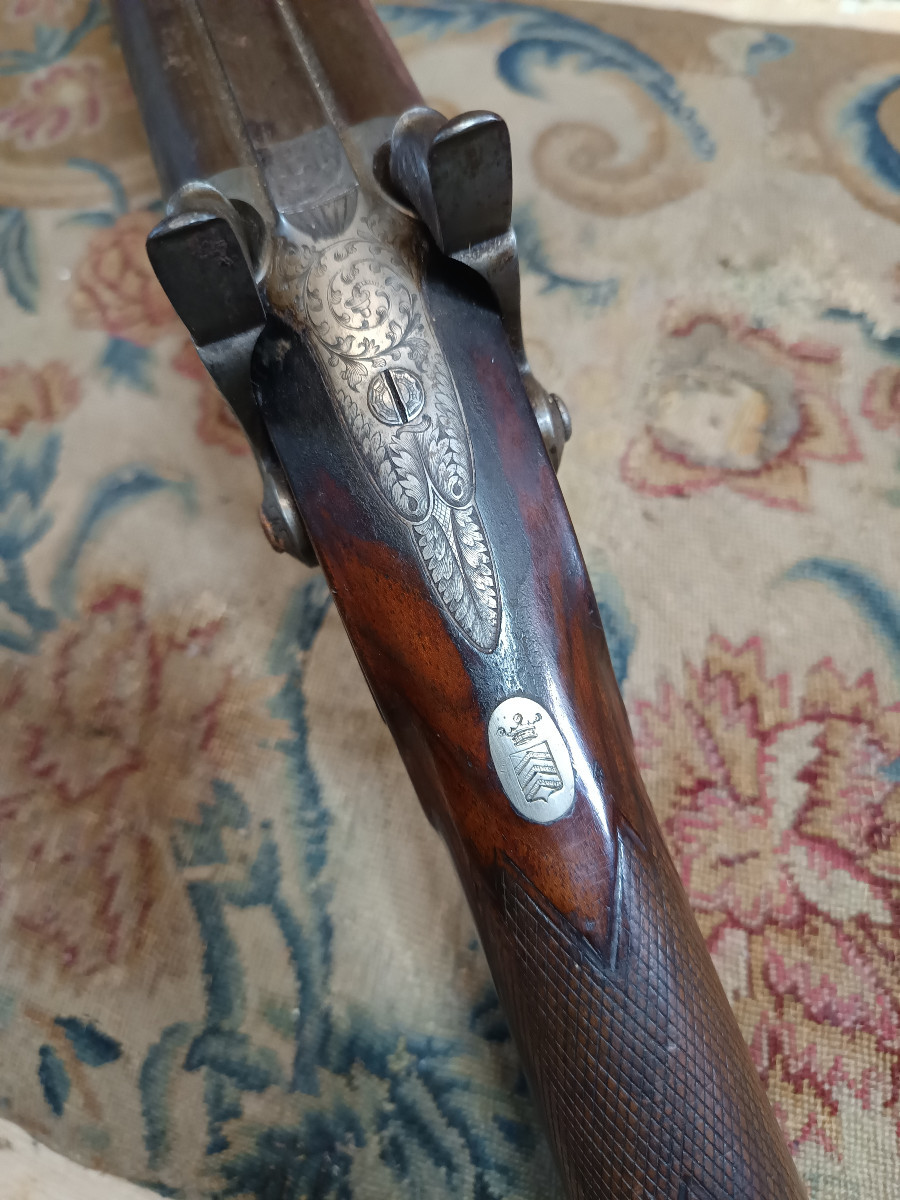 Side-by-side Percussion Shotgun, With Coat Of Arms, Circa 1850