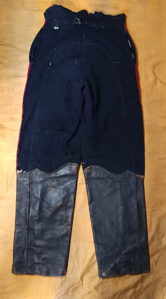 Rare pantalon à basane d'Artilleur Monté d'époque IIIème République-photo-2