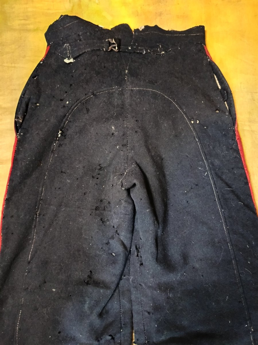Rare pantalon à basane d'Artilleur Monté d'époque IIIème République-photo-3