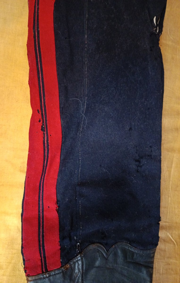 Rare pantalon à basane d'Artilleur Monté d'époque IIIème République-photo-4