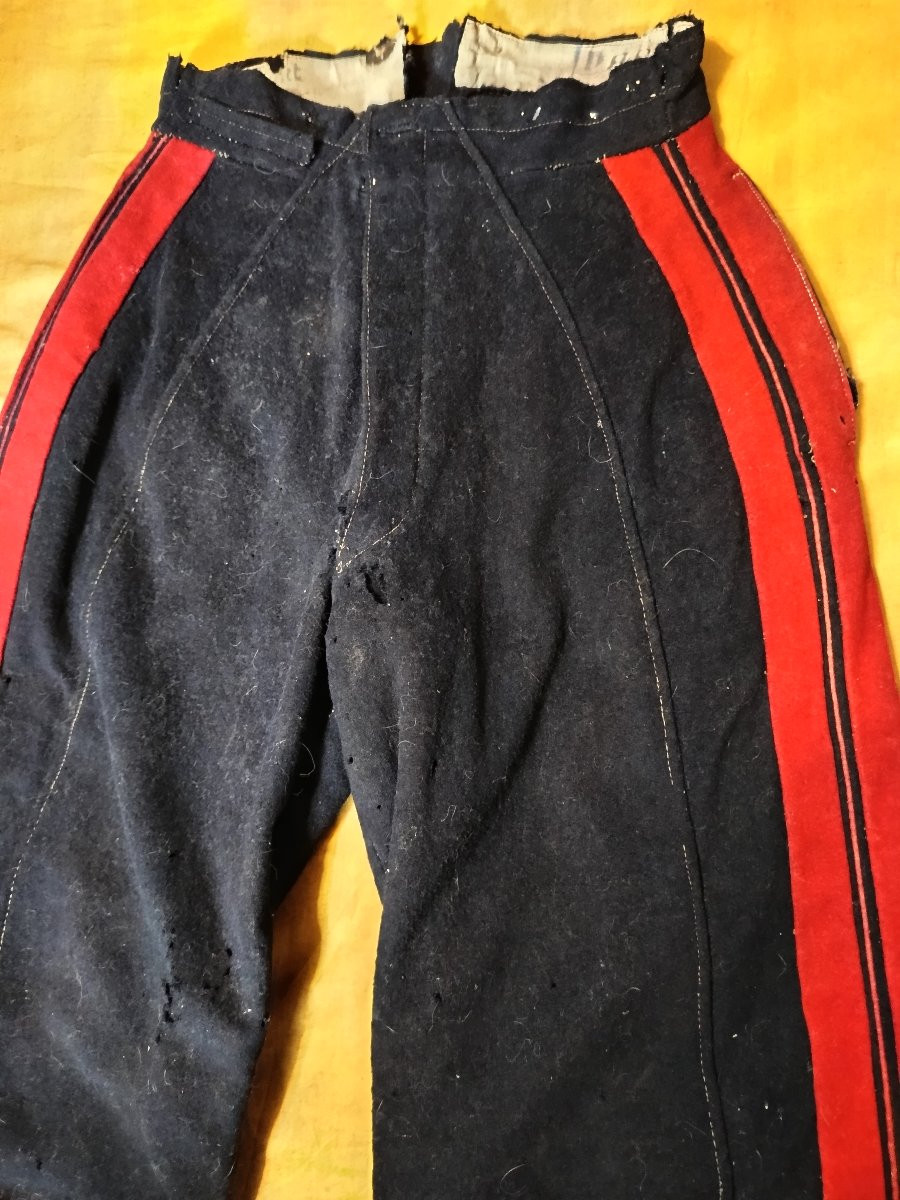 Rare pantalon à basane d'Artilleur Monté d'époque IIIème République-photo-2