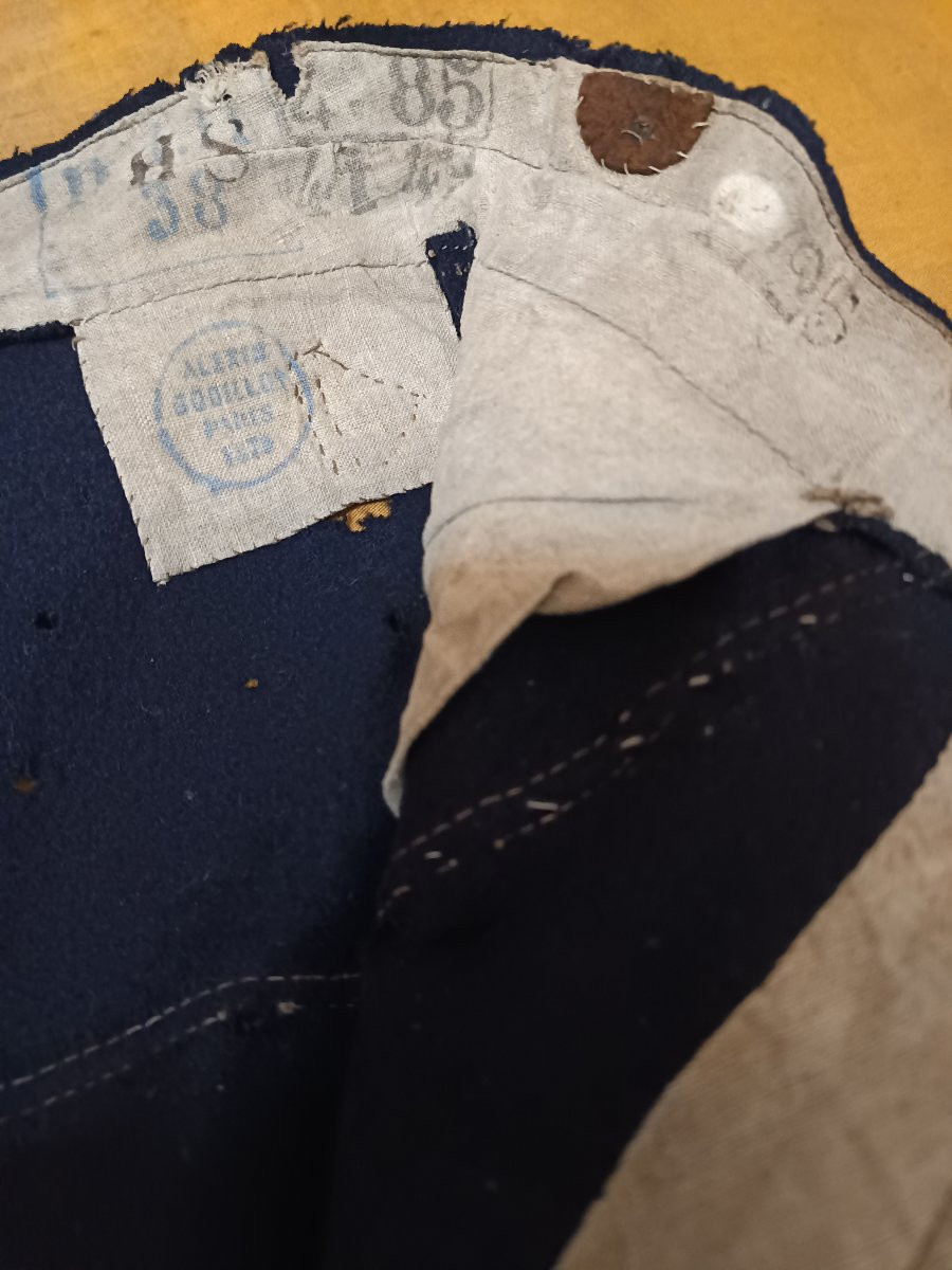 Rare pantalon à basane d'Artilleur Monté d'époque IIIème République-photo-8