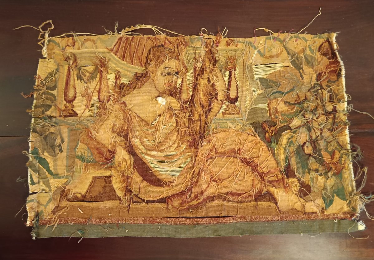 Fragment de bordure de tapisserie époque  XVIIIème-photo-2