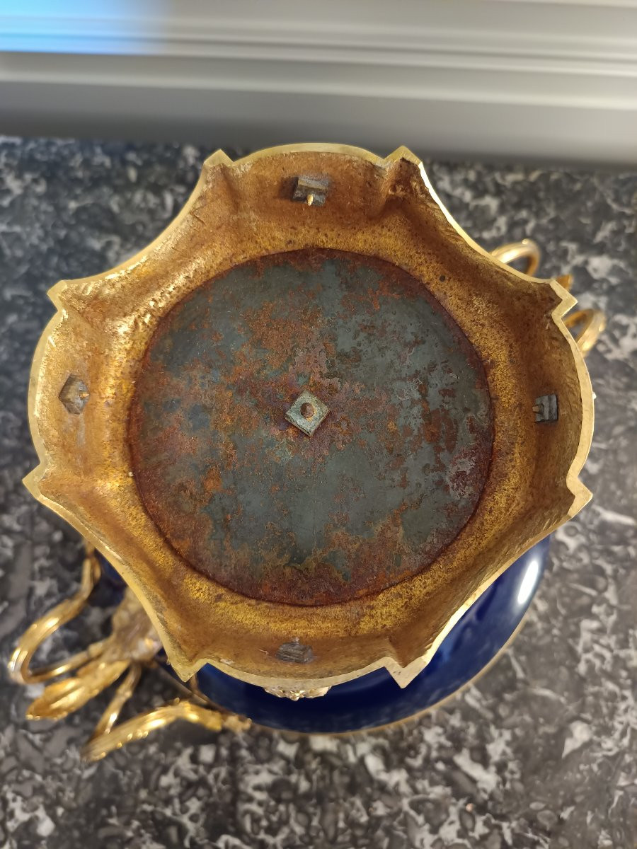 Importante coupe en porcelaine de Sèvres montée en bronze doré époque Napoléon III-photo-7
