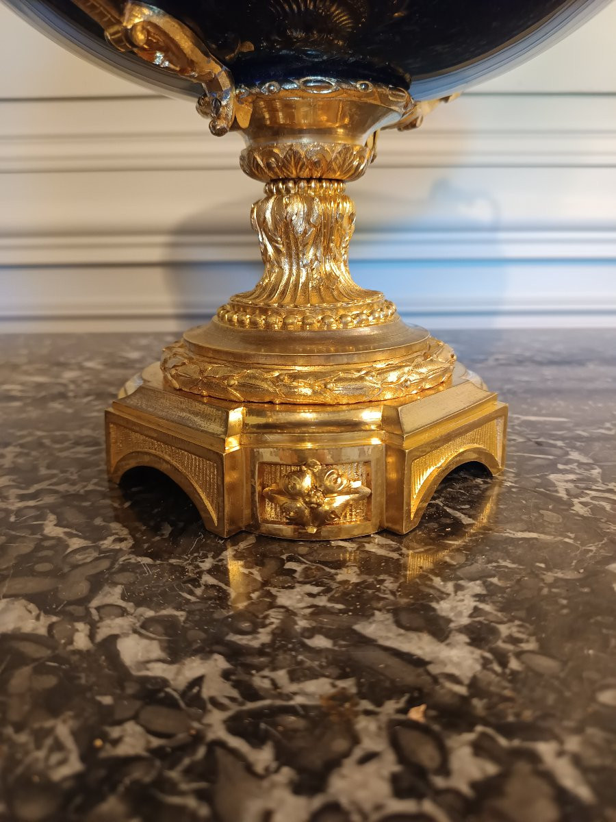 Importante coupe en porcelaine de Sèvres montée en bronze doré époque Napoléon III-photo-8