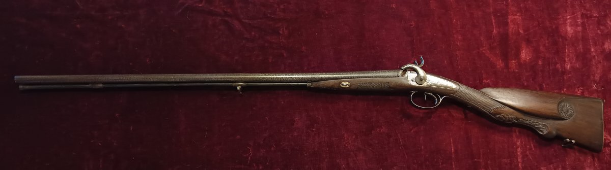 Small Side-by-side Percussion Hunting Rifle, Circa 1830-photo-4