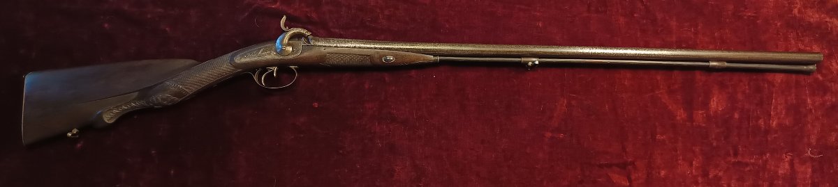 Small Side-by-side Percussion Hunting Rifle, Circa 1830-photo-1