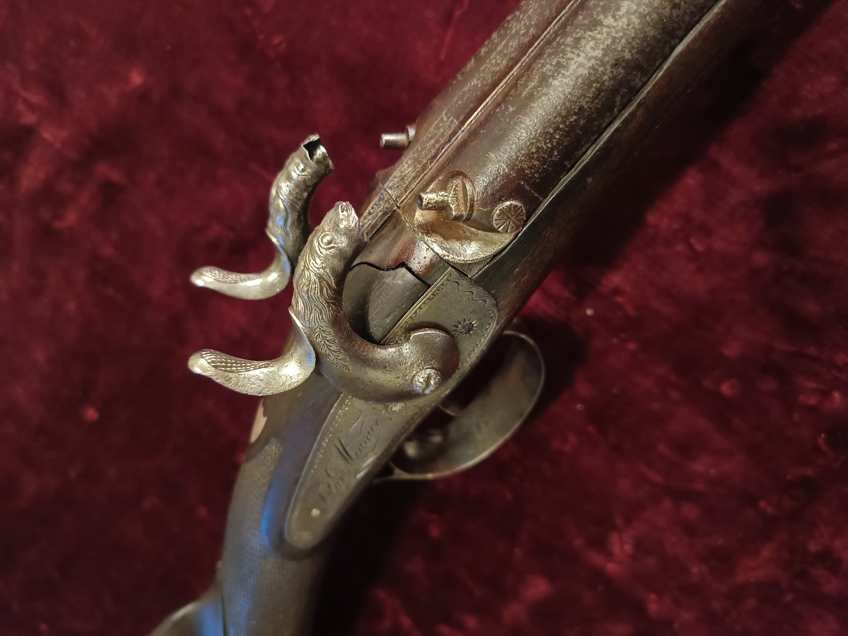 Small Side-by-side Percussion Hunting Rifle, Circa 1830-photo-5