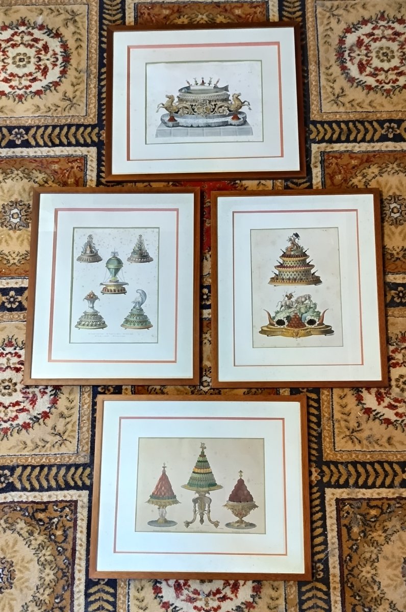 Set Of Framed Engravings Titled Classic Cuisine By Urbain Dubois