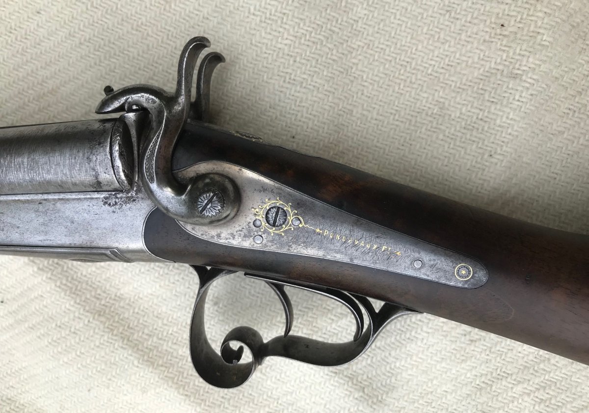 Rare Fusil de chasse d'Enfant De Luxe Signé Pondevaux à Saint Etienne - Calibre 24 à Broche-photo-5