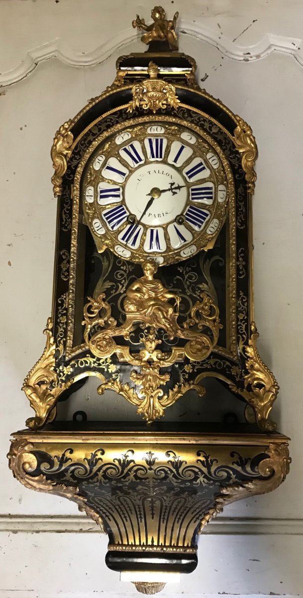 Grand Cartel En Marqueterie Boulle d'époque Régence Signé Tallon à Paris