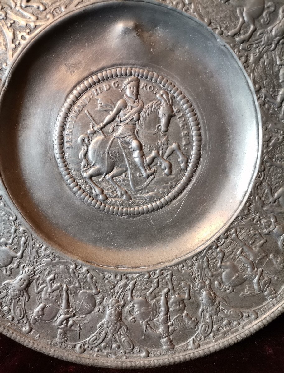 Nuremberg Pewter Paten Of The 11 17th Emperors-photo-3