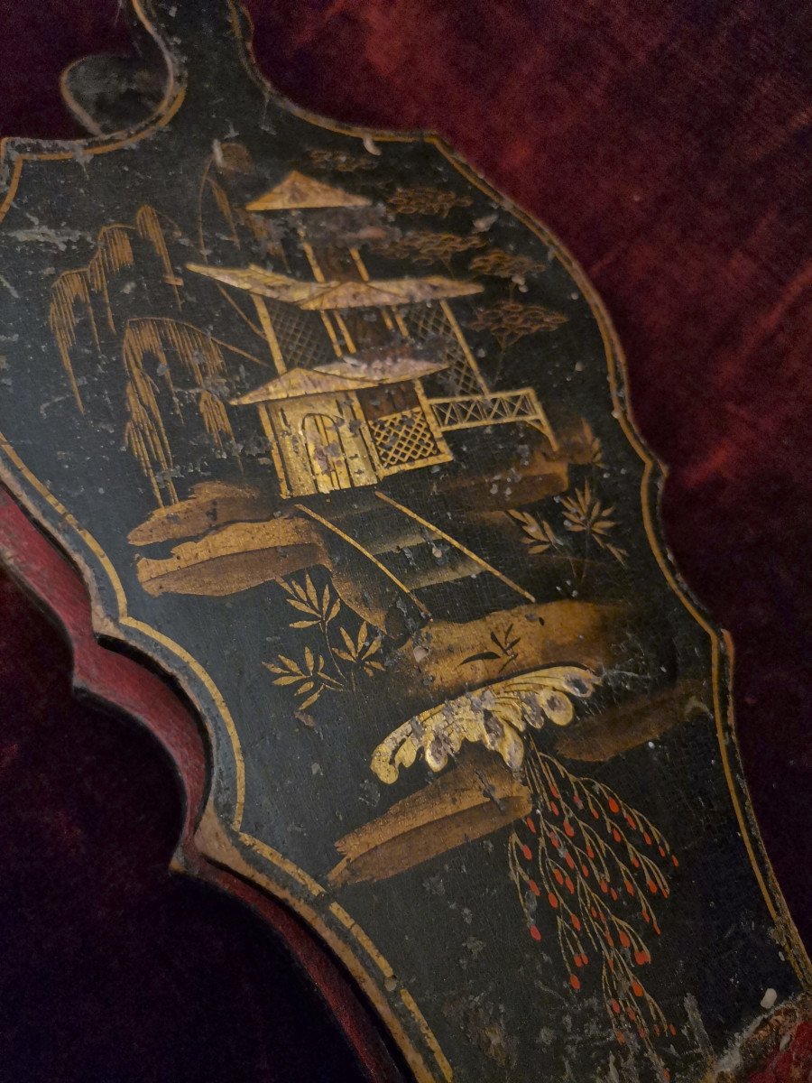 Soufflet à Décor Aux Chinois En Vernis Martin d'époque Louis XV-photo-3